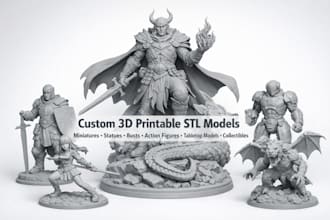 sculpt custom stl model figurine 3d miniature tabletop character statue 3d print