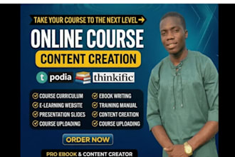 create online course content for online course, course creation, course content