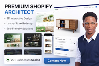 3d furniture luxury shopify store and ecofriendly store shopify store redesign
