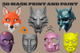 create 3d mask design cosplay mask 3d mask printing 3d helmet mask anime mask