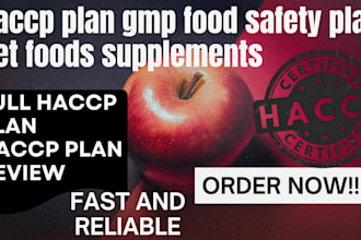 do haccp plan, gmp, food safety plan, pet foods, supplements