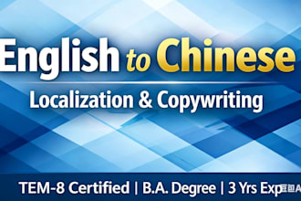 do flawless english to chinese localization and social media copywriting