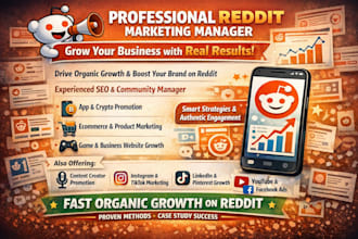 be your professional reddit marketing manger for business growth
