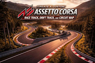 create a custom assetto corsa race track, drift track and circuit map