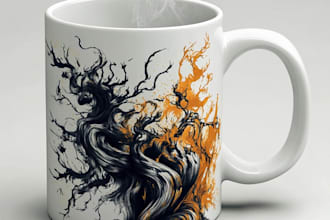 do custom typography coffee mug design or coffee mug design