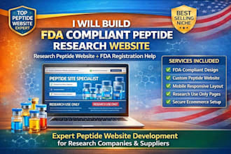 build an fda compliant peptide and research peptide website for sale