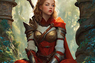 draw epic fantasy dnd character art or rpg character illustration