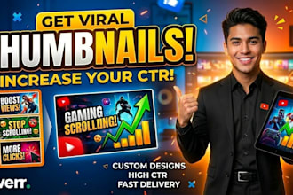 design eye catching youtube thumbnail for high CTR and veiws