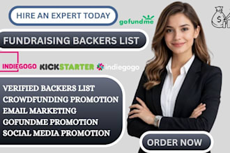 provide verified crowdfunding backers list for kickstarter indiegogo gofofundme