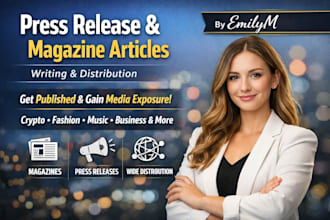 write and distribute a professional PR or magazine article for any niche or site