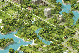 create a isometric map vector illustration