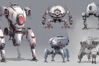 draw or design mechs robots concepts