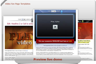 send you a FIVERR exclusive custom facebook video fanpage template