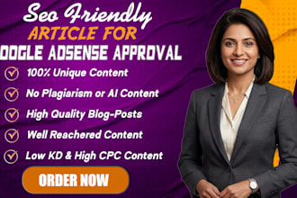 write 35 unique SEO articles for google adsense approval