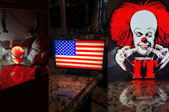 design a custom 3d lightbox stl file ready for 3d printing in 24 hours