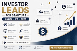 find angel, venture capital, seed, private investors leads