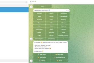 build telegram group bot, telegram store bot, telegram scraper bot, bonk bot