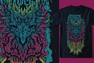 draw high quality linocut illustration for shirt design