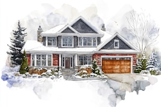 paint a house in watercolors