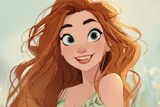 do cute disney cartoon portrait