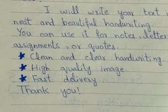 write handwritten assignments and notes for you