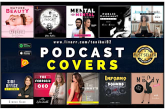 design premium podcast cover art and itunes podcast logo