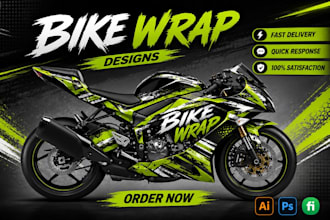 create  professional designs bike wrap, food truck car wrap, buss and boat,