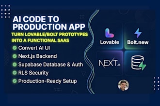 convert lovable bolt or v0 ai to secure next js supabase app