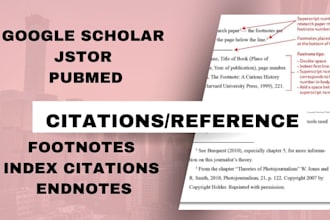 make footnote corrections and formate and organize references or citations