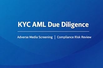 conduct kyc aml due diligence and adverse media screening