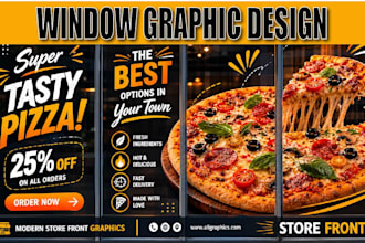 create attractive storefront window graphic banner billboard signage design