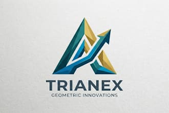 design a modern and unique triangle logo for your brand