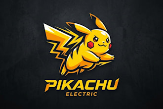 design a cute and unique pikachu inspired logo for your brand or t shirt