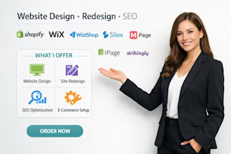 build shopify sitew wizishop silex mobrise ipaoo strinkly seo design  redesign