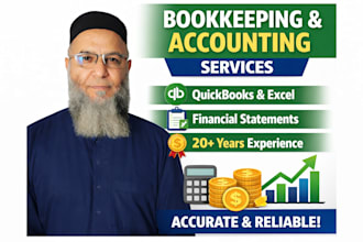 do bookkeeping and financial reports on excel, qbo, others