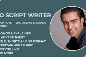 researched youtube script or promo ads video script writing