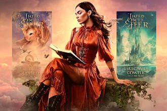 design steampunk airship vampire sky pirate romantasy book cover