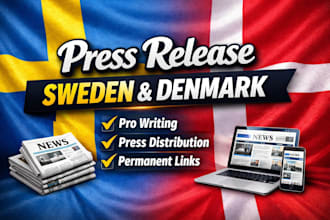 publish your press release in sweden and denmark with permanent links