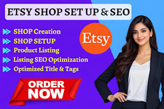 set up professional etsy shop and create etsy SEO product listings