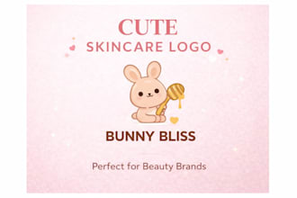 design a cute and aesthetic skincare logo