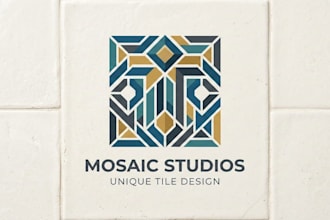 design a unique and modern tile logo for your brand