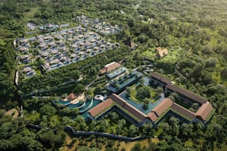 construct residential villa development,luxury resort,master plan,cgi landscape