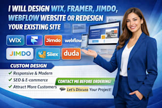 design sitew framer webnode jimdo silex wix seo landing page onepage saas duda