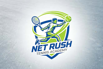 design a unique and professional tennis court logo for your brand