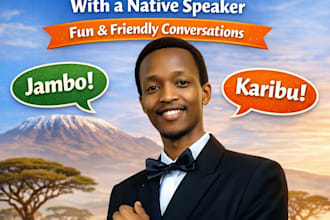 be your swahili conversation partner,friendly chat companion