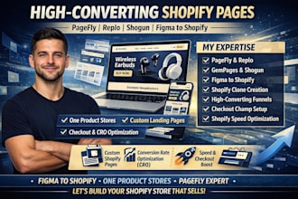 build premium shopify one product stores with pagefly replo gempages shogun