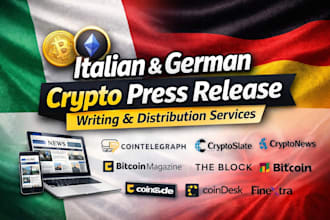 do italian and german crypto press release writing and distribution