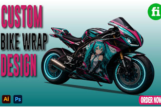 eye catching motorcycle bike wraps car wraps and any vehicle wrap design