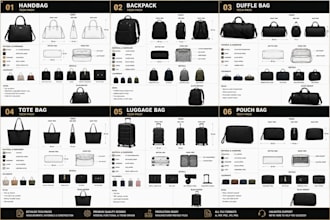 design premium handbag, backpack, luggage bag, wallet and duffle bag tech pack