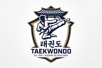 design a powerful and unique taekwondo logo for your brand or team